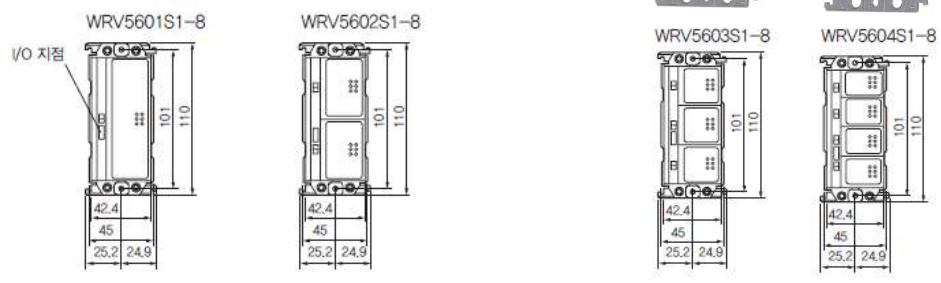 WRV5601S1-8 ~ WRV5604S1-8 Drawing Dimensions